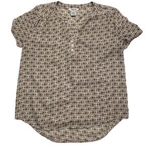 Persaya Size Small Rose Pink Boho Cottagecore Short Sleeve Floral Blouse